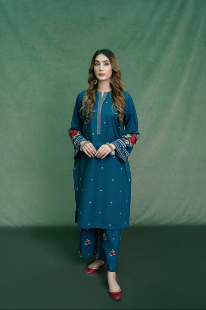 DFW-880 Beechtree Heavy Embroidery 3PC Linen Suit