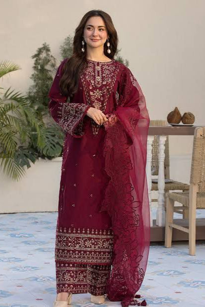 DFW-893 Qalamkar Heavy Embroidery 3PC Dhanak Suit