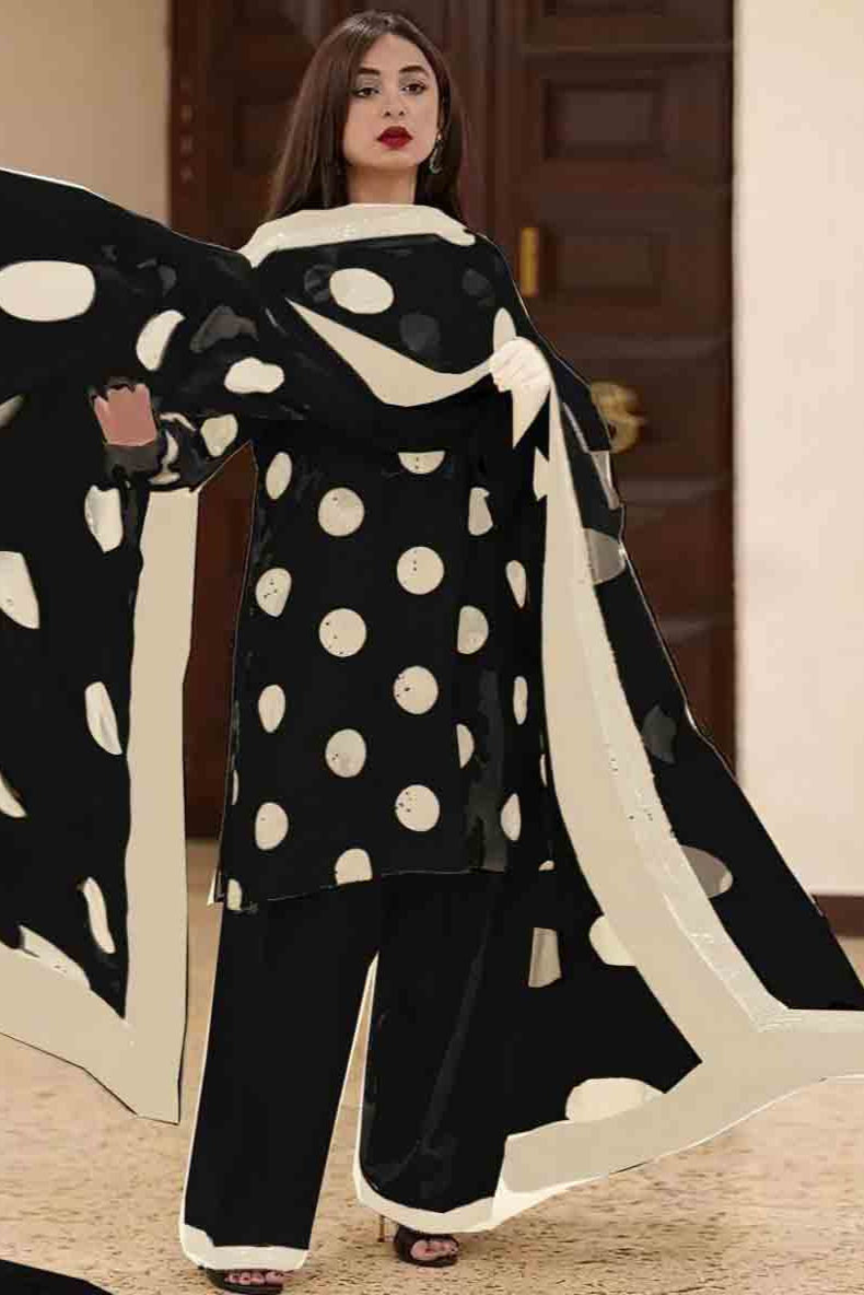 DFW-619 Maria B Heavy Embroidery 3Pc Lawn Suit