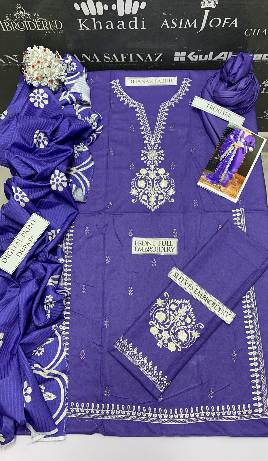 DFW-928 Zara Shah Jahan Heavy Embroidery 3PC Dhanak Suit