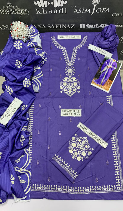 DFW-928 Zara Shah Jahan Heavy Embroidery 3PC Dhanak Suit