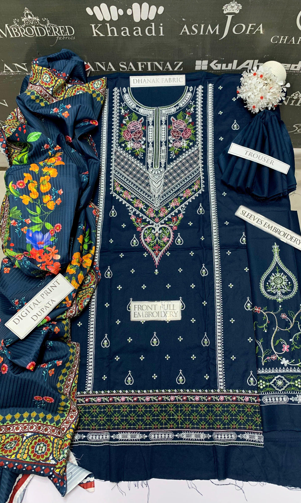 DFW-977 Zara Shah Jahan Heavy Embroidery 3PC Dhanak Suit