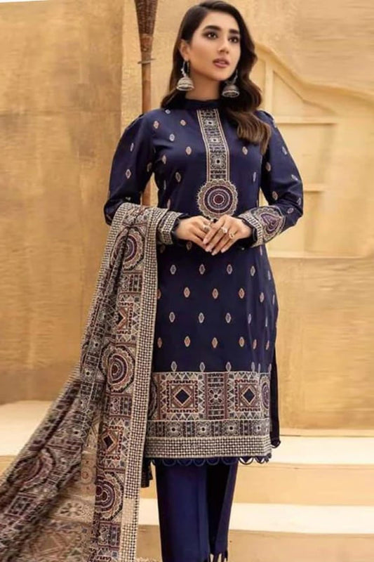 DFW-1082 Bareeze Heavy Embroidery 3PC Dhanak Suit
