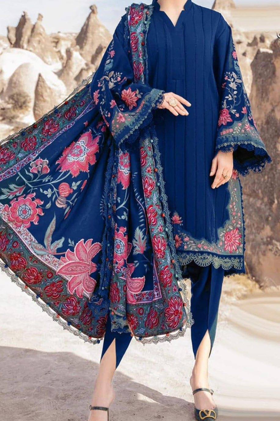 DFW-1008 Maria B Heavy Embroidery 3PC Dhanak Suit