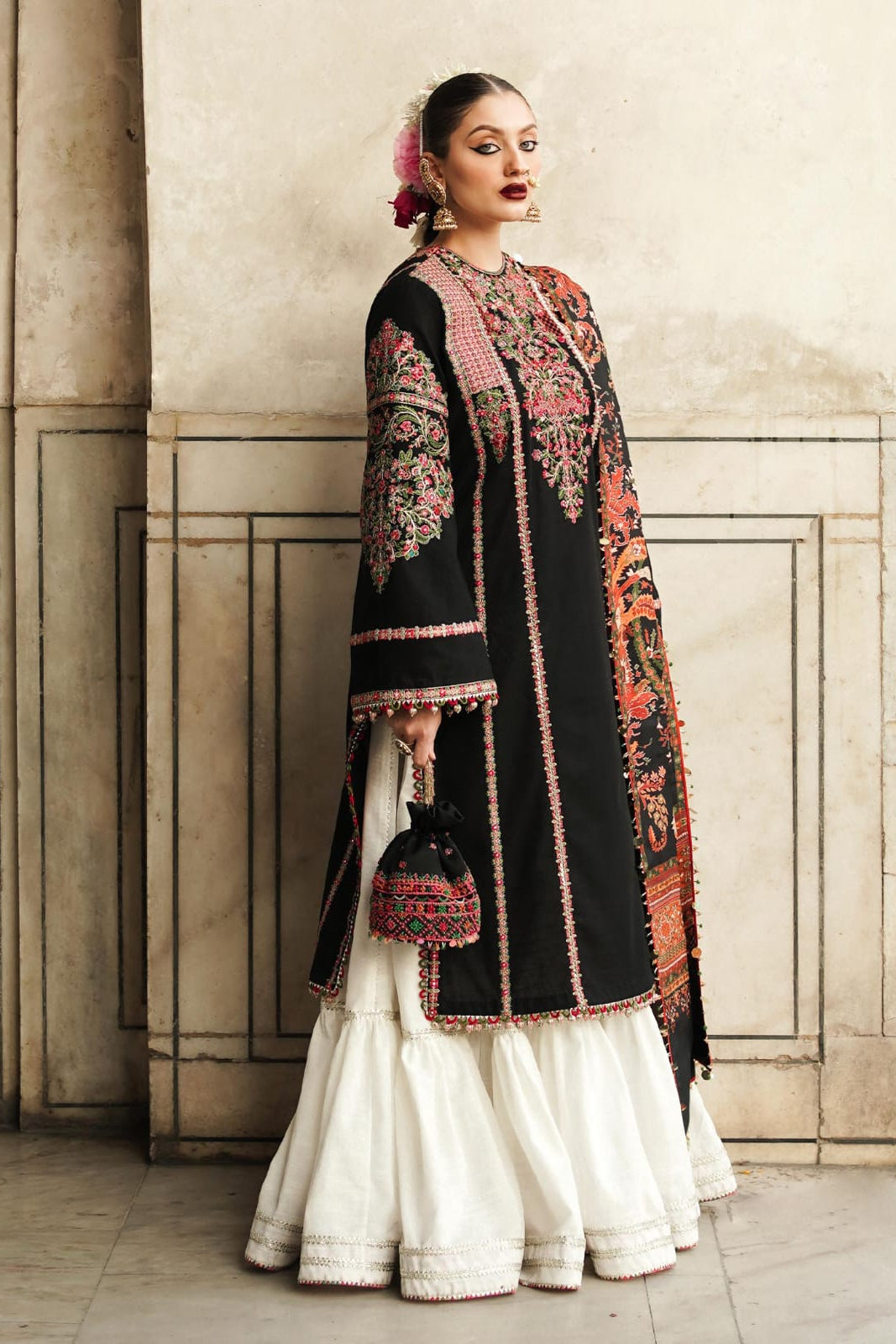 DFW-1073 Hussain Rehar Heavy Embroidery 3PC Dhanak Suit