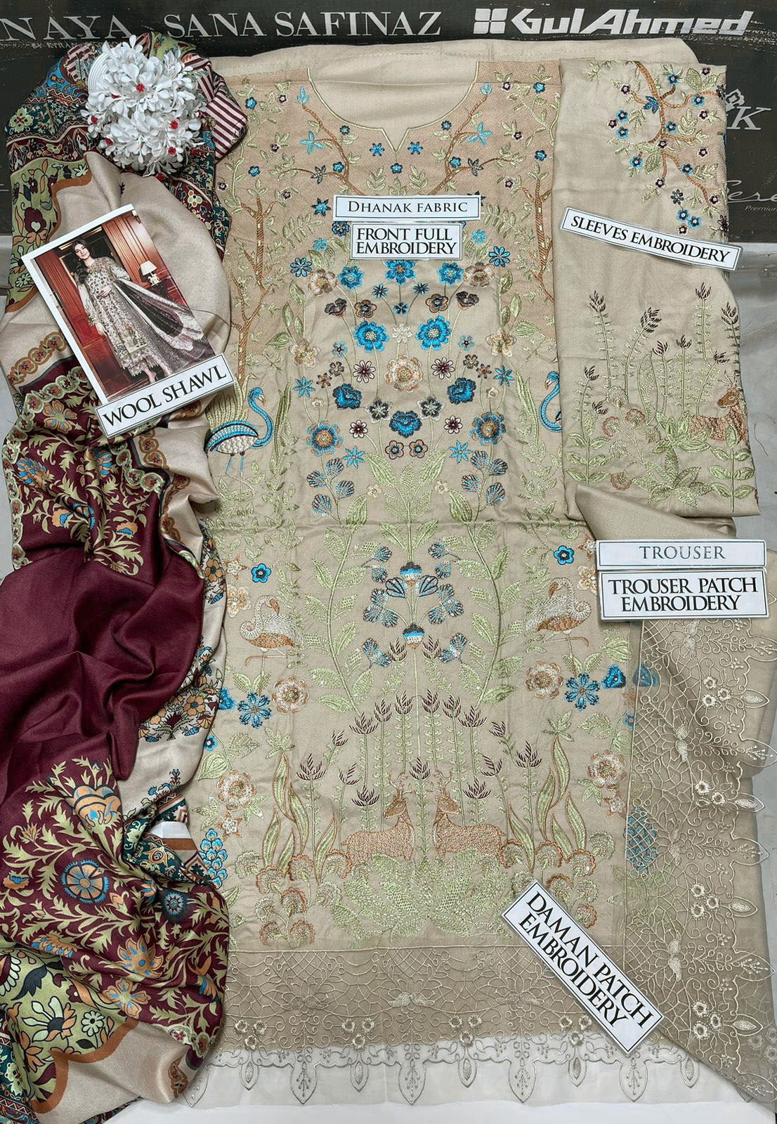 DFW-1134 Maria B Heavy  Embroidery 3PC Dhanak Suit