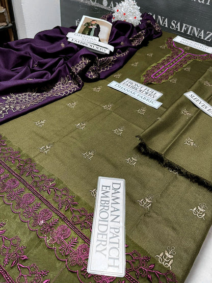 DFW-1190 Iznik Embroidery 3PC Dhanak Suit