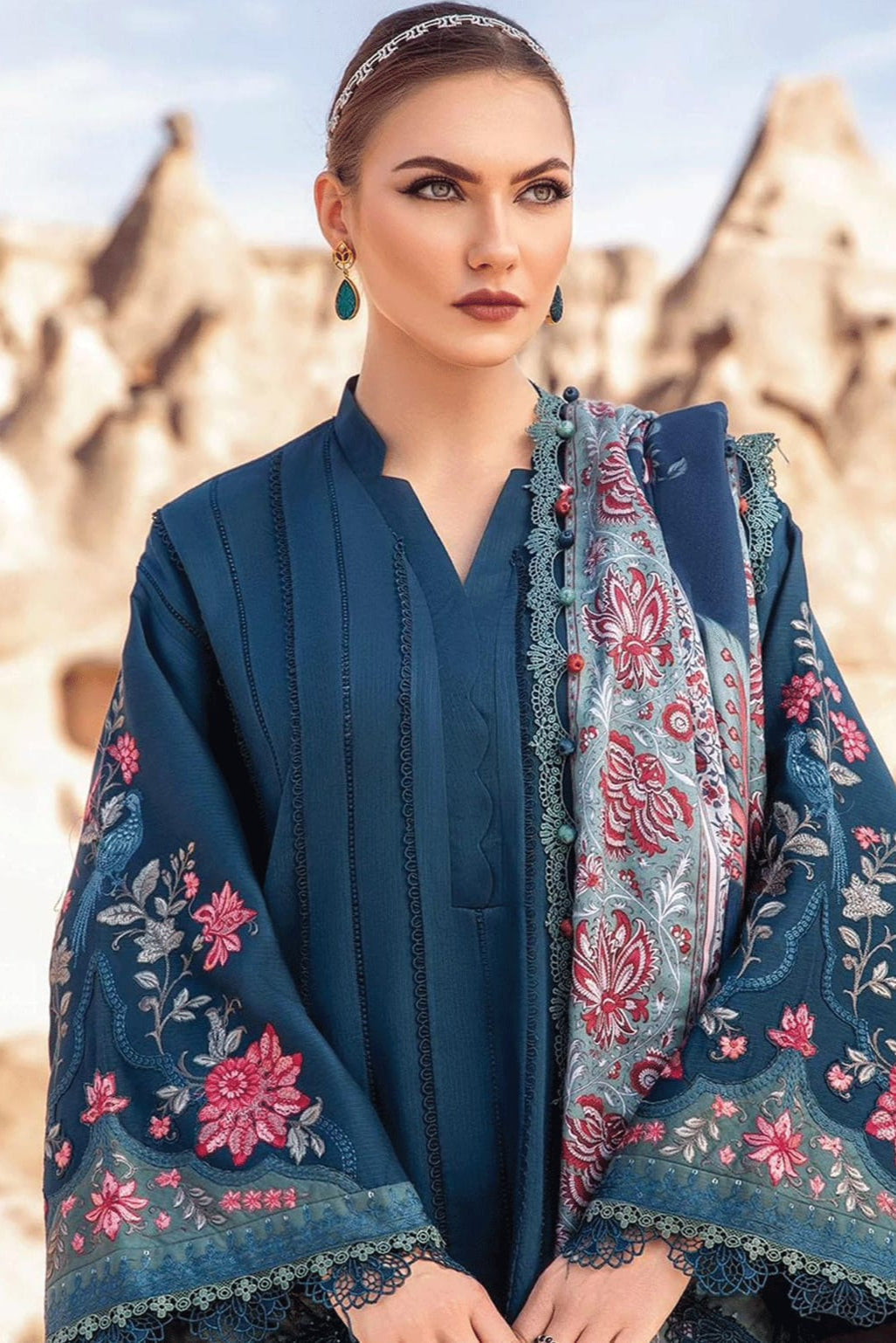 DFW-1008 Maria B Heavy Embroidery 3PC Dhanak Suit