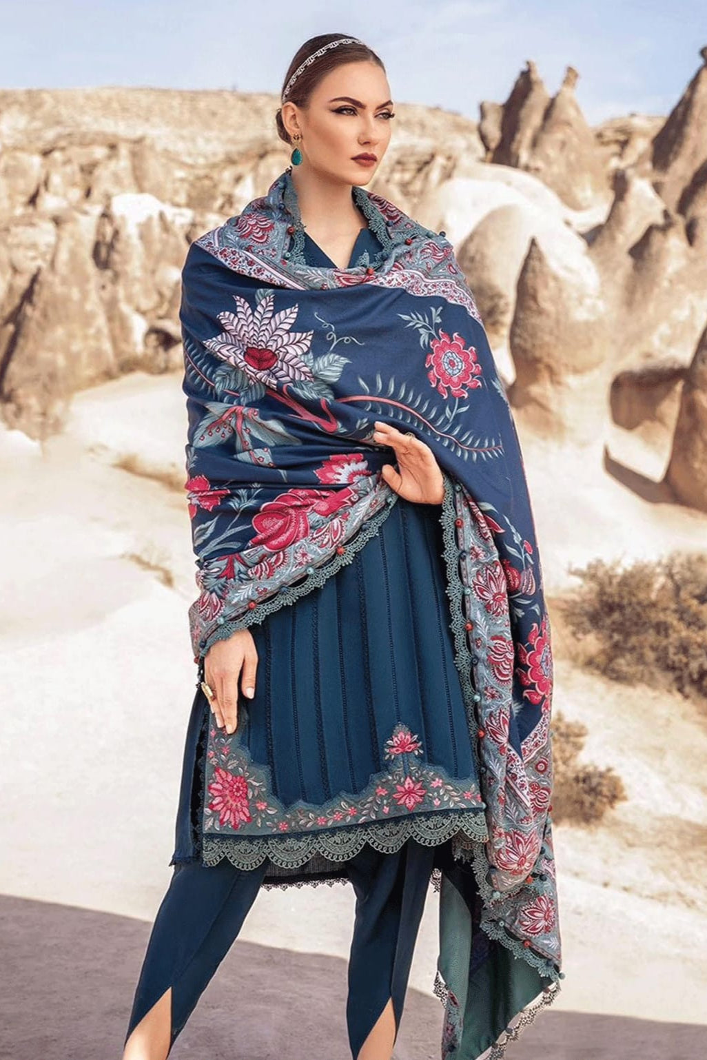 DFW-1008 Maria B Heavy Embroidery 3PC Dhanak Suit