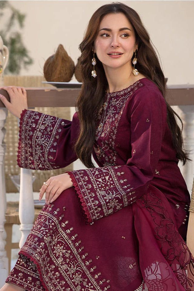 DFW-893 Qalamkar Heavy Embroidery 3PC Dhanak Suit