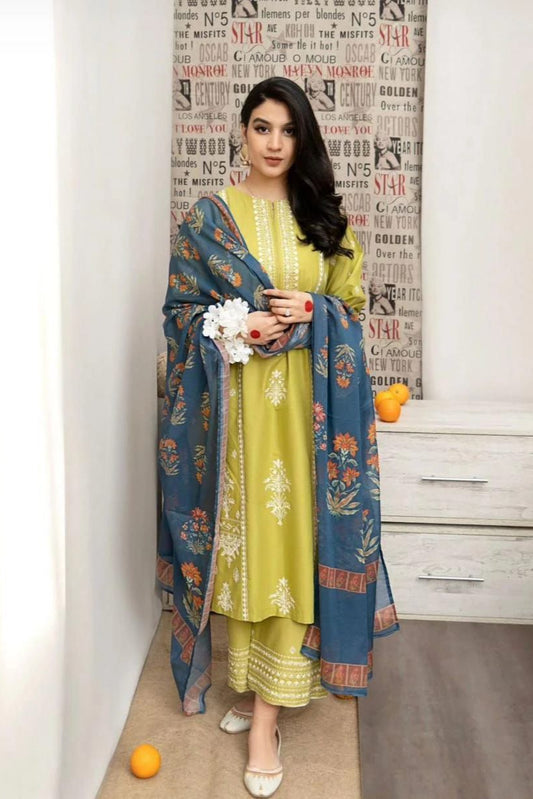 DFW-929 Urge Heavy Embroidery 3PC Dhanak Suit