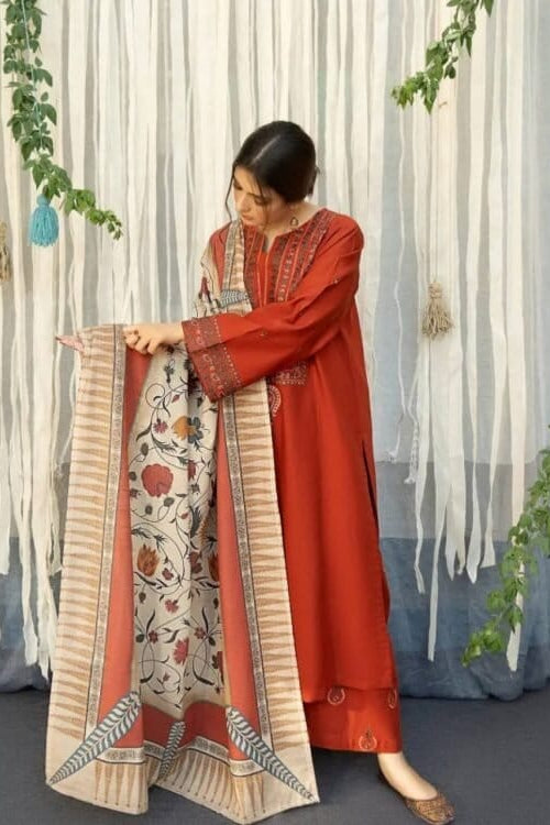 DFW-992 A Sling Heavy Embroidery 3PC Dhanak Suit