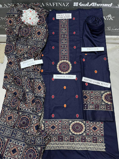 DFW-1082 Bareeze Heavy Embroidery 3PC Dhanak Suit