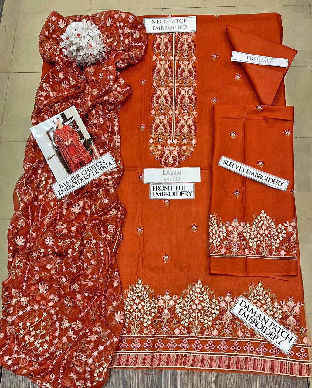 DFW-1322 Bareeze Embroidery 3PC Lawn Suit