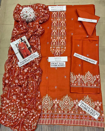 DFW-1322 Bareeze Embroidery 3PC Lawn Suit