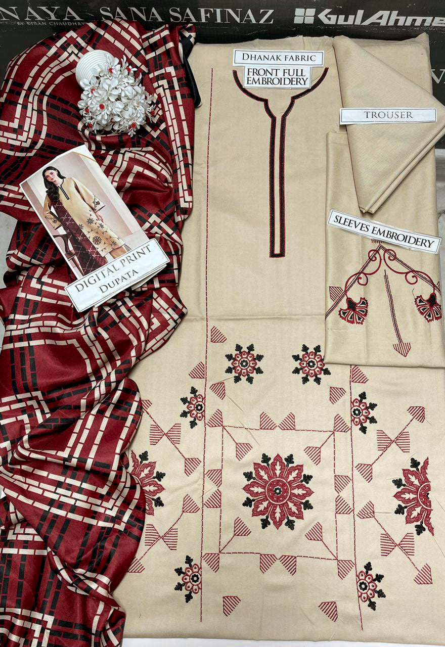 DFW-1181 Jazmin Embroidery 3PC Dhanak Suit