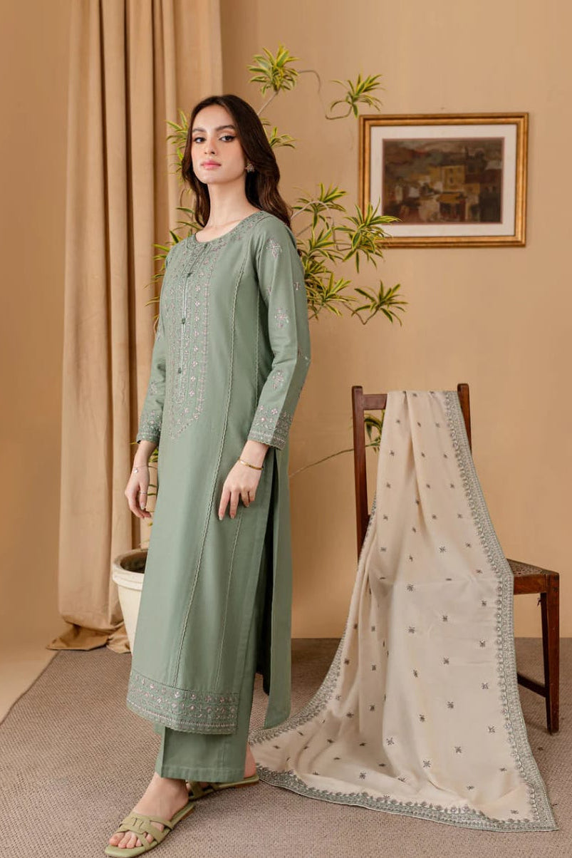 DFW-1096 Batik Embroidery 3PC Dhanak Suit