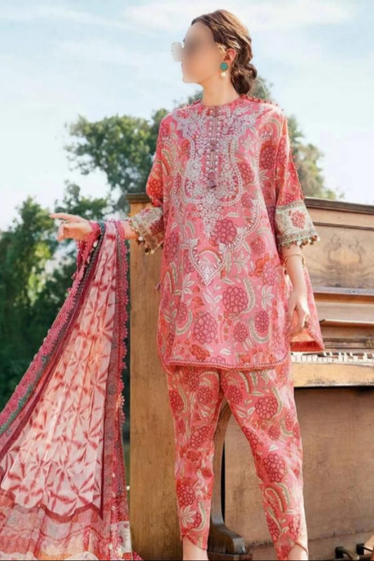 DFW-509 Maria B Embroidery 3Pc Lawn Suit