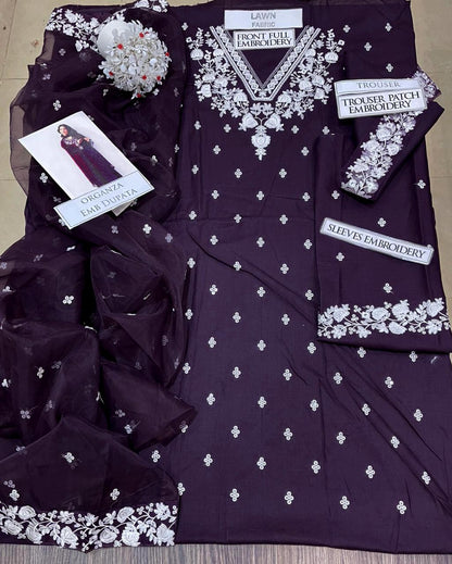 DFW-1301 Dyot Embroidery 3PC Lawn Suit