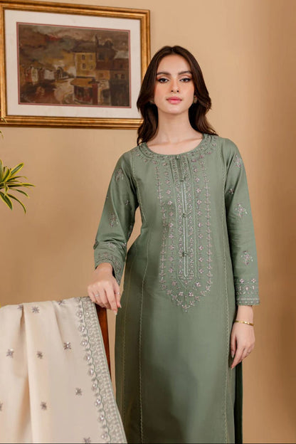 DFW-1096 Batik Embroidery 3PC Dhanak Suit