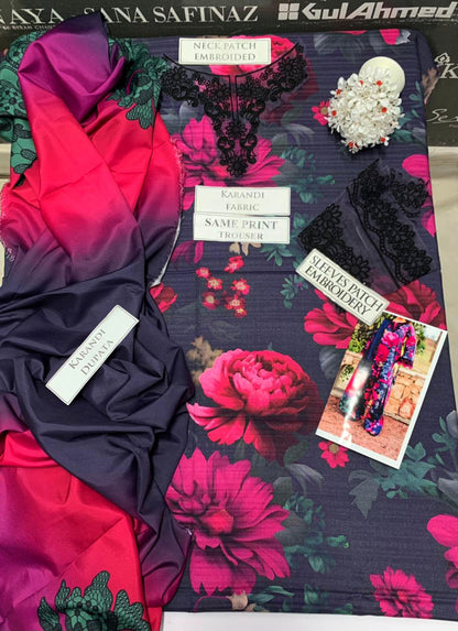 DFW-1202 Iznik Embroidery 3PC Karandi Suit