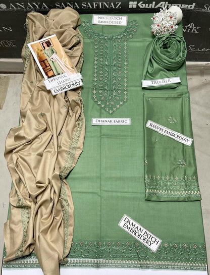 DFW-1096 Batik Embroidery 3PC Dhanak Suit