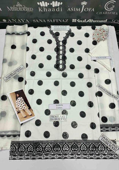 DFW-620 Maria B Heavy Embroidery 3Pc Lawn Suit