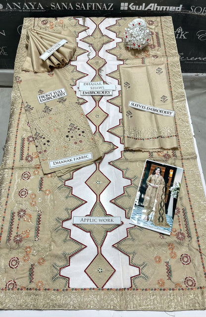 DFW-1151 Bareeze Heavy Embroidery 3PC Dhanak Suit