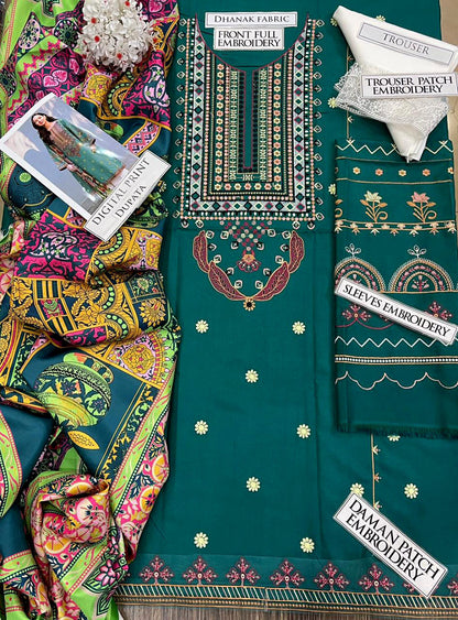 DFW-1217 Zara Shah Jahan Embroidery 3PC Dhanak Suit