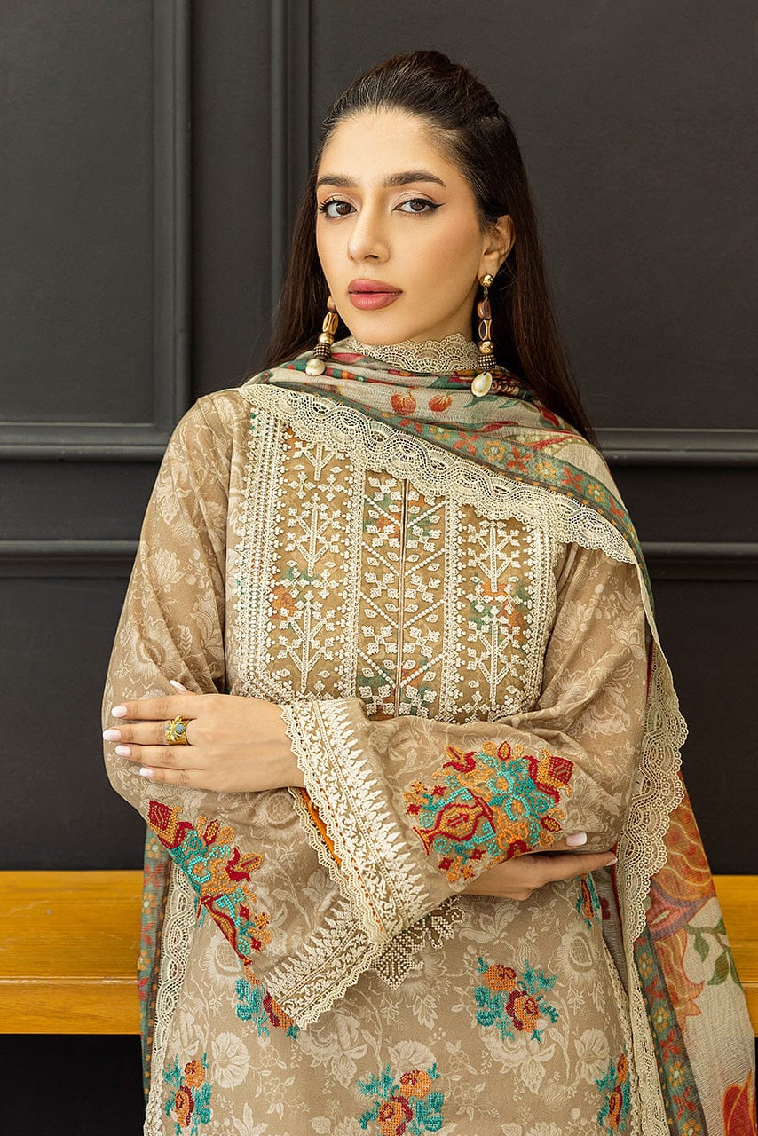 DFW-1191 Zainab Chottani Embroidery 3PC Karandi Suit