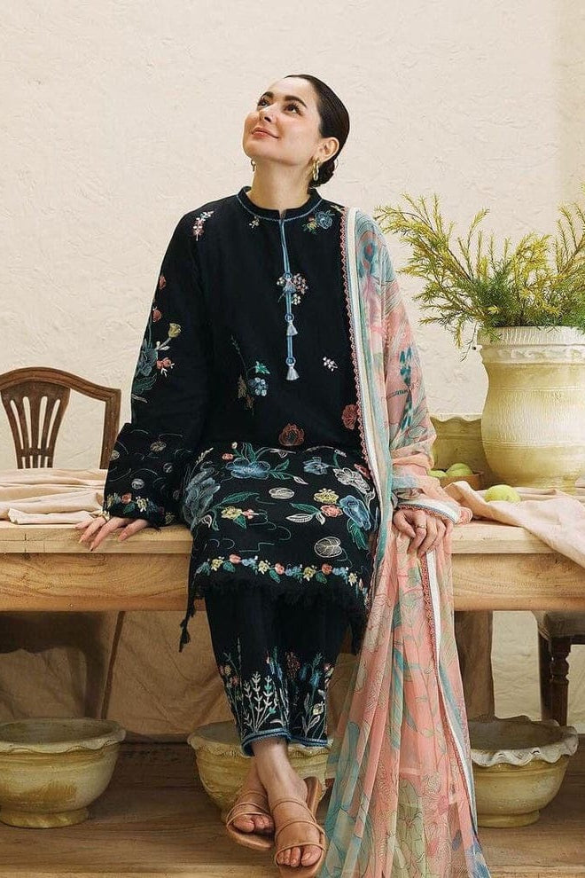 DFW-881 Zara Shah  Jahan Heavy Embroidery 3PC Linen Suit