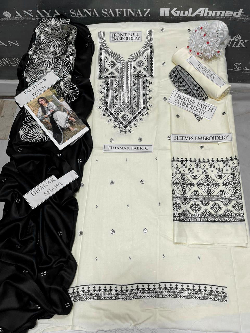 DFW-1040 Qalamkar Embroidery 3PC Dhanak Suit