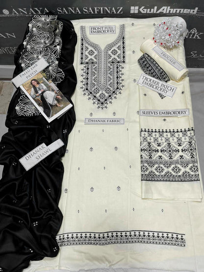 DFW-1040 Qalamkar Embroidery 3PC Dhanak Suit