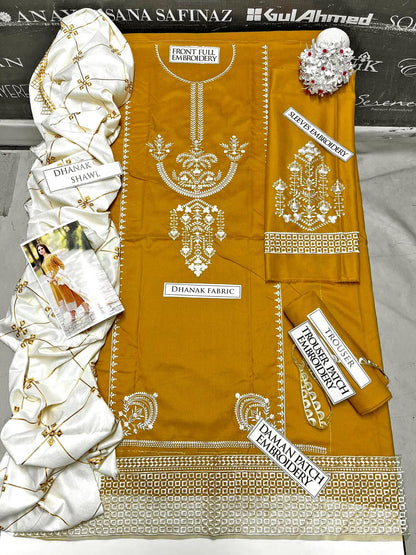 DFW-1001 A Sling Embroidery 3PC Dhanak Suit
