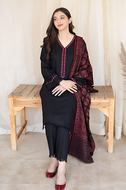 DFW-1255 A Sling Embroidery 3PC Dhanak Suit