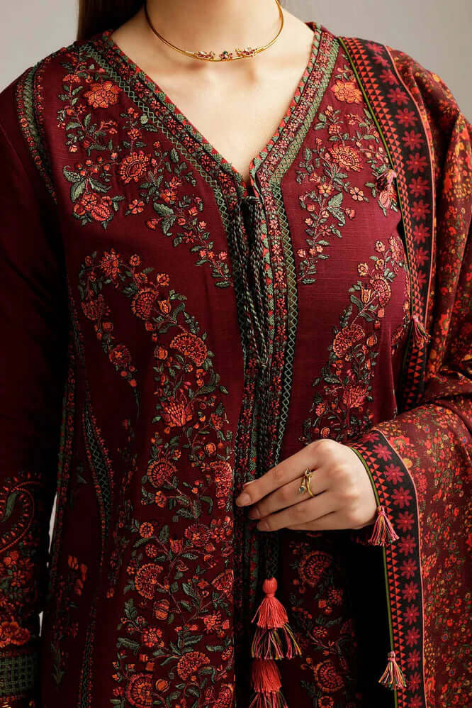 DFW-1112 Hussain Rehar Heavy Embroidery 3PC Dhanak Suit