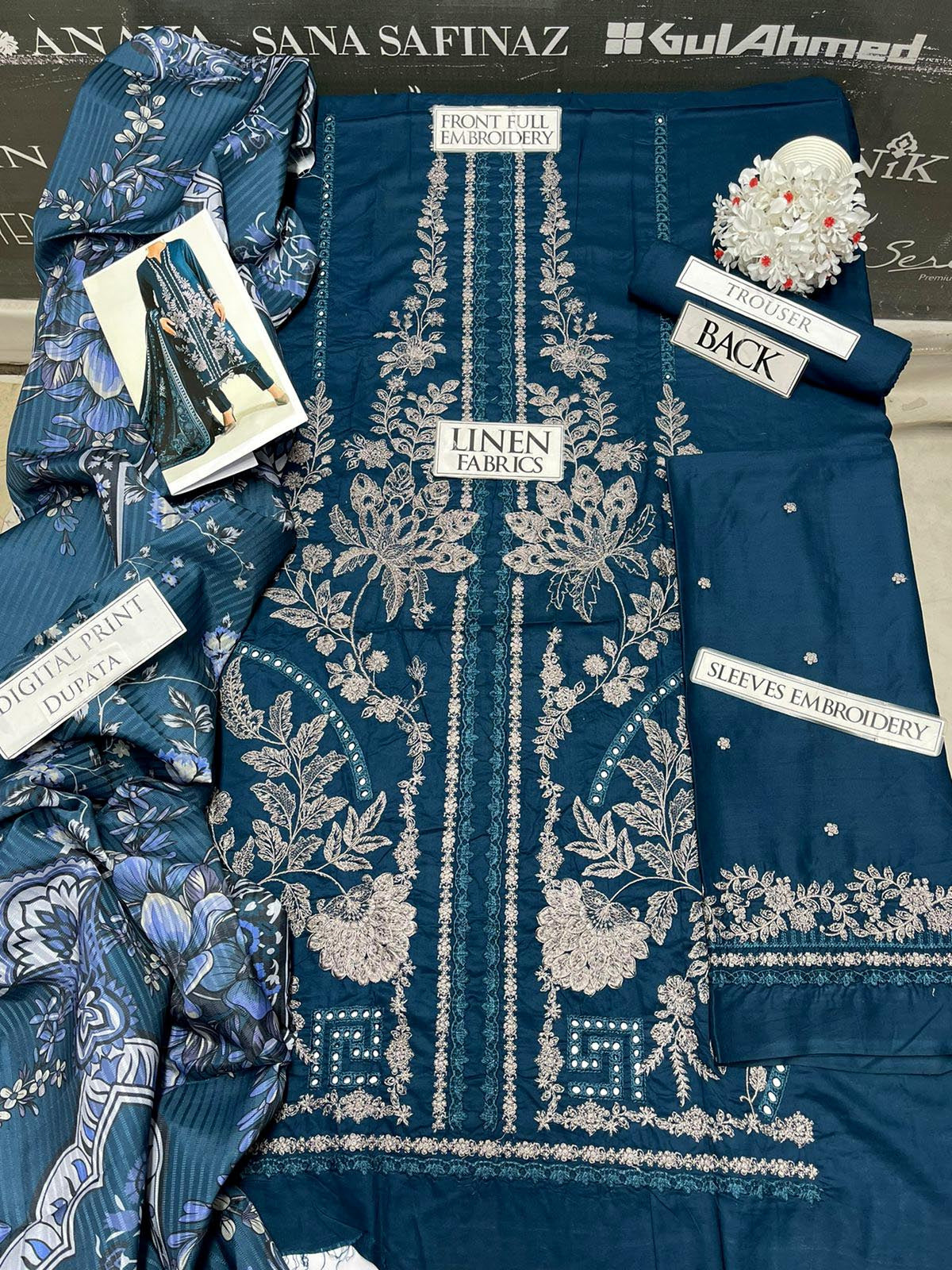 DFW-993 Maria B Heavy Embroidery 3PC Linen Suit