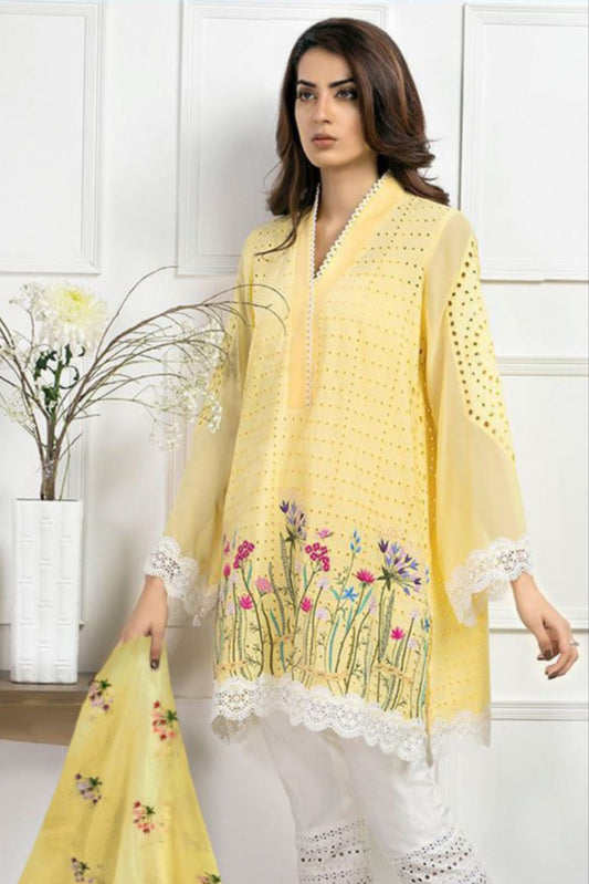 DFW-283 Farida Hassan Heavy Embroidery 3Pc Lawn Dress