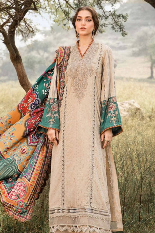 DFW-305 Maria B Heavy Embroidery 3Pc Lawn Dress