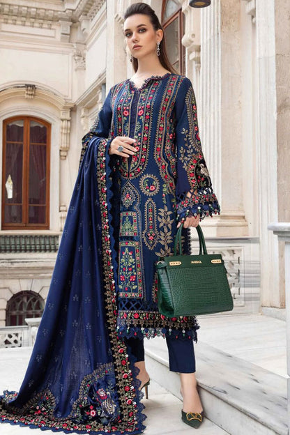 DFW-579 Maria B Heavy Embroidery 3Pc Lawn Suit