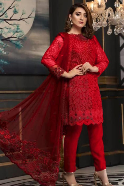 DFW-422 Ramsha Heavy Embroidery 3Pc Lawn Suit