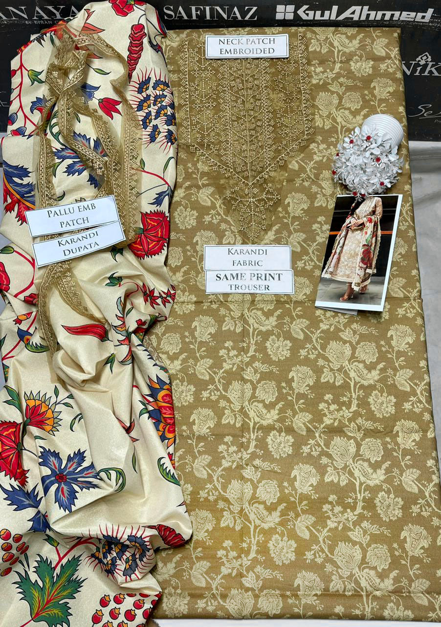 DFW-1191 Zainab Chottani Embroidery 3PC Karandi Suit