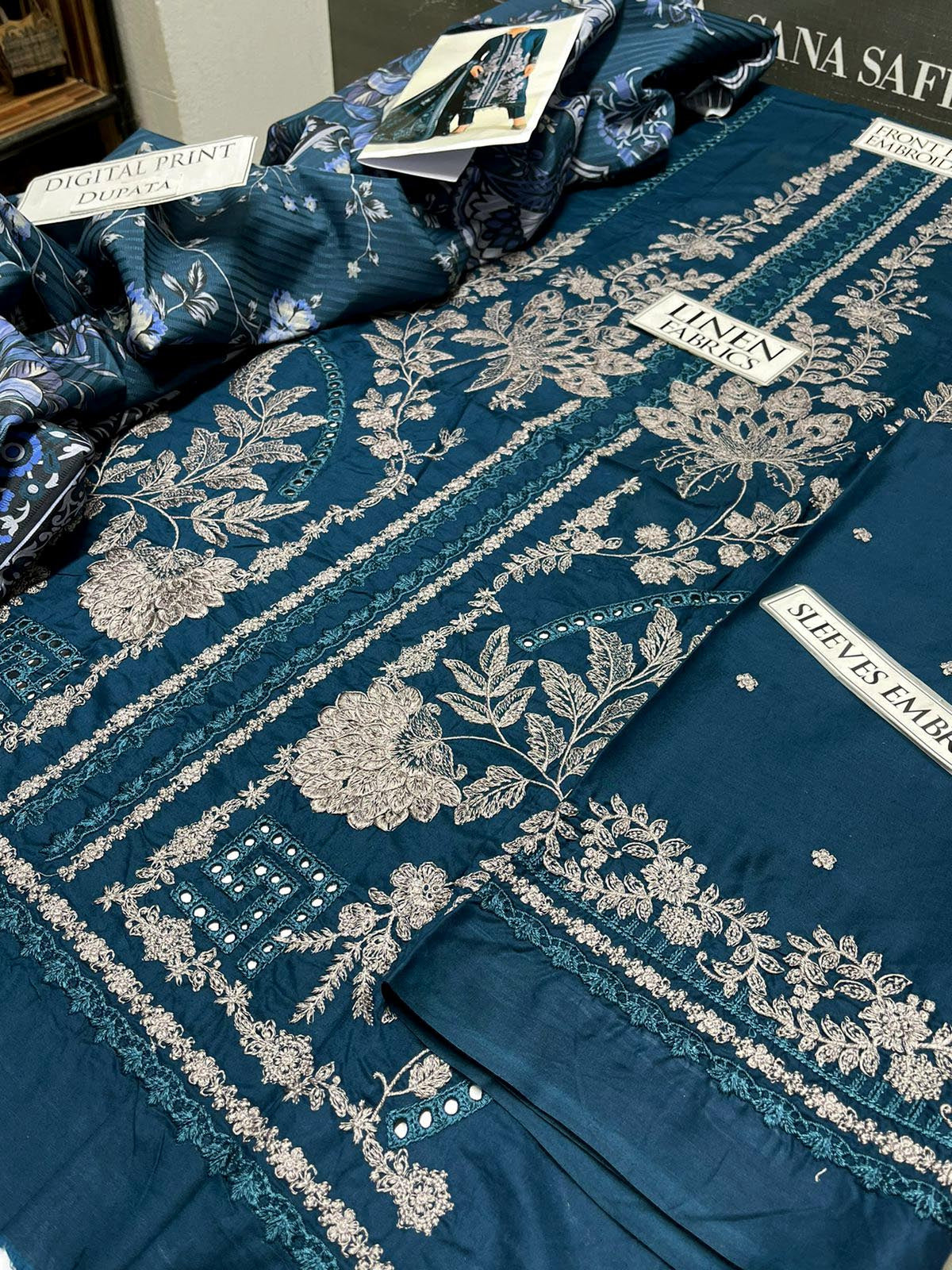 DFW-993 Maria B Heavy Embroidery 3PC Linen Suit