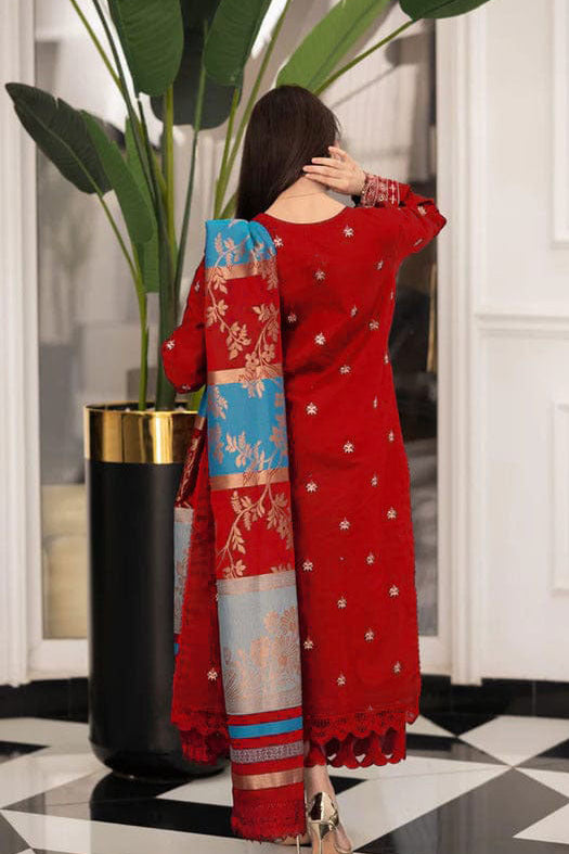 DFW-1136 A Sling Heavy  Embroidery 3PC Dhanak Suit