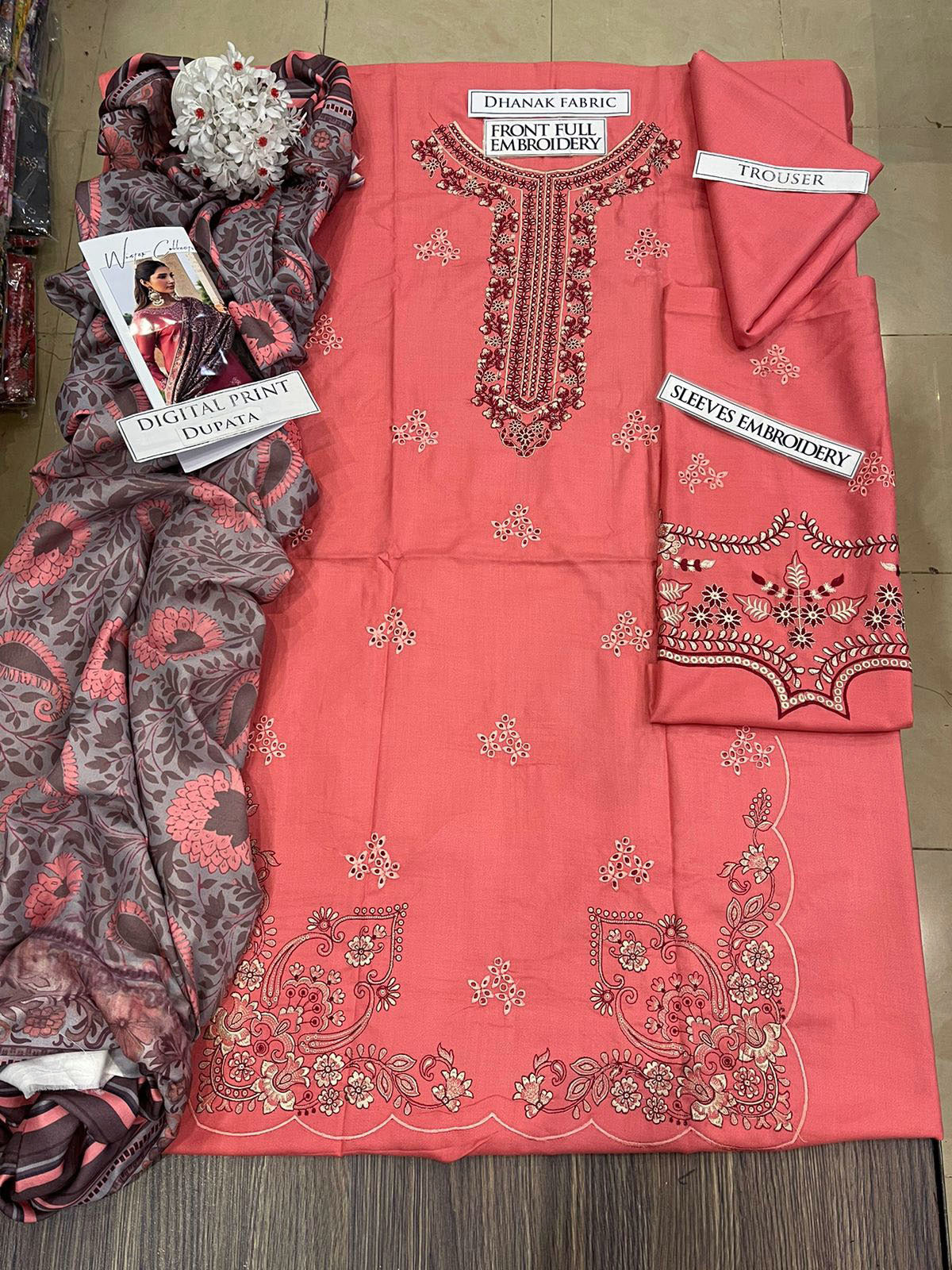 DFW-1244 Izel Embroidery 3PC Dhanak Suit