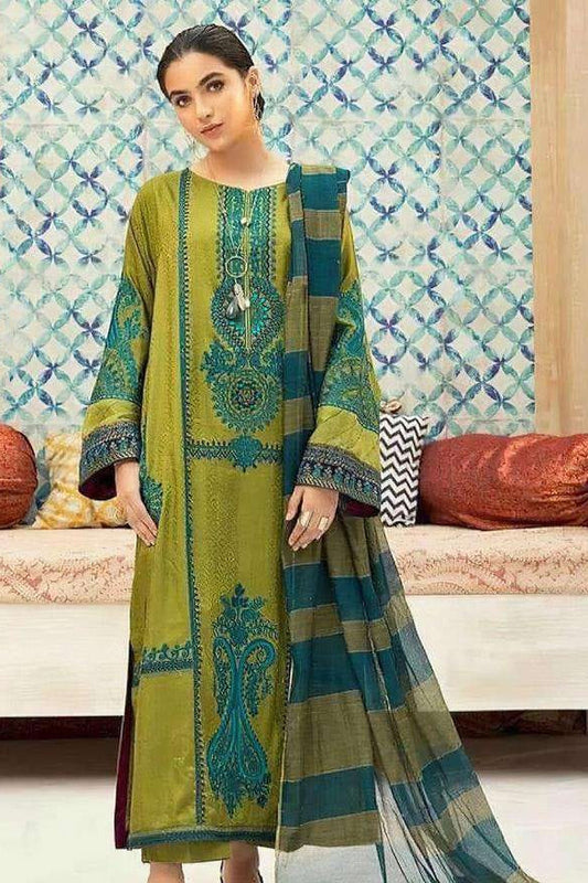 DFW-1068 Maria B Heavy Embroidery 3PC Dhanak Suit