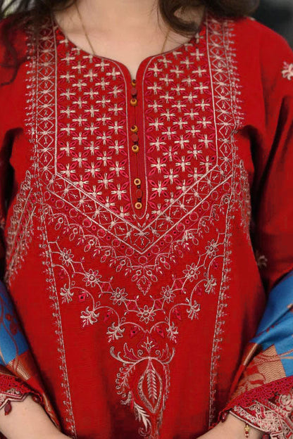 DFW-1136 A Sling Heavy  Embroidery 3PC Dhanak Suit