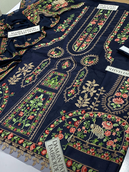 DFW-579 Maria B Heavy Embroidery 3Pc Lawn Suit