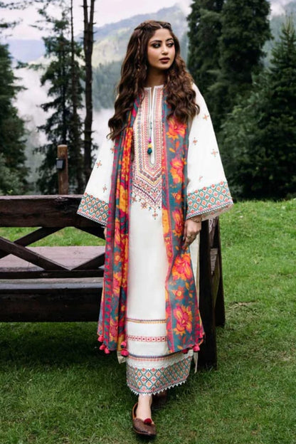 DFW-1245 Sapphire Embroidery 3PC Dhanak Suit