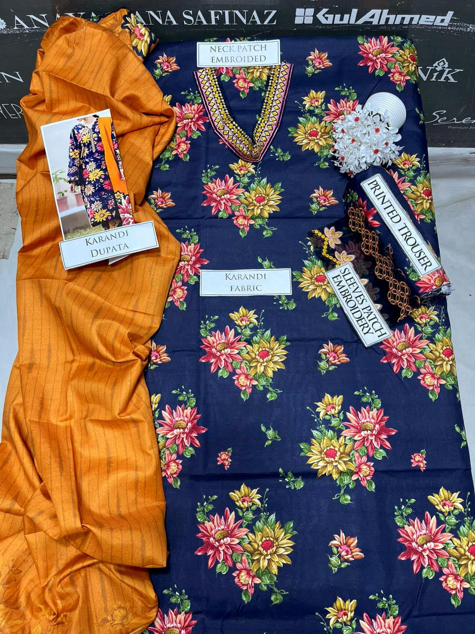 DFW-1041 Baroque Embroidery 3PC Karandi Suit